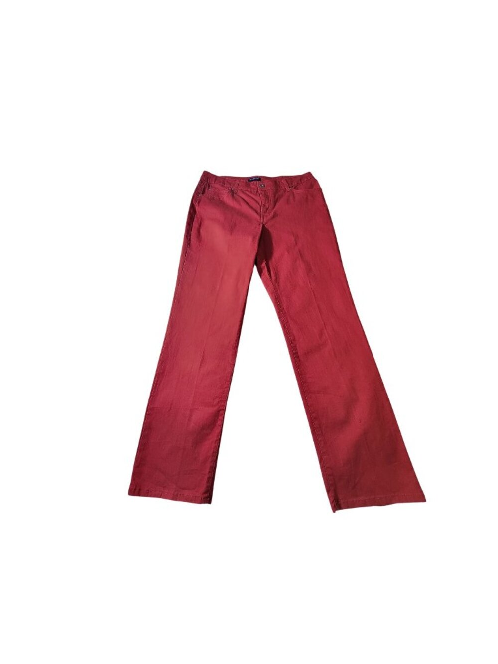 Bandolino Womens Mandie Straight-Leg Red Jeans Size 14 Cotton Blend Back pockets